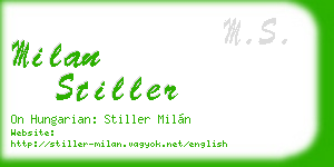 milan stiller business card